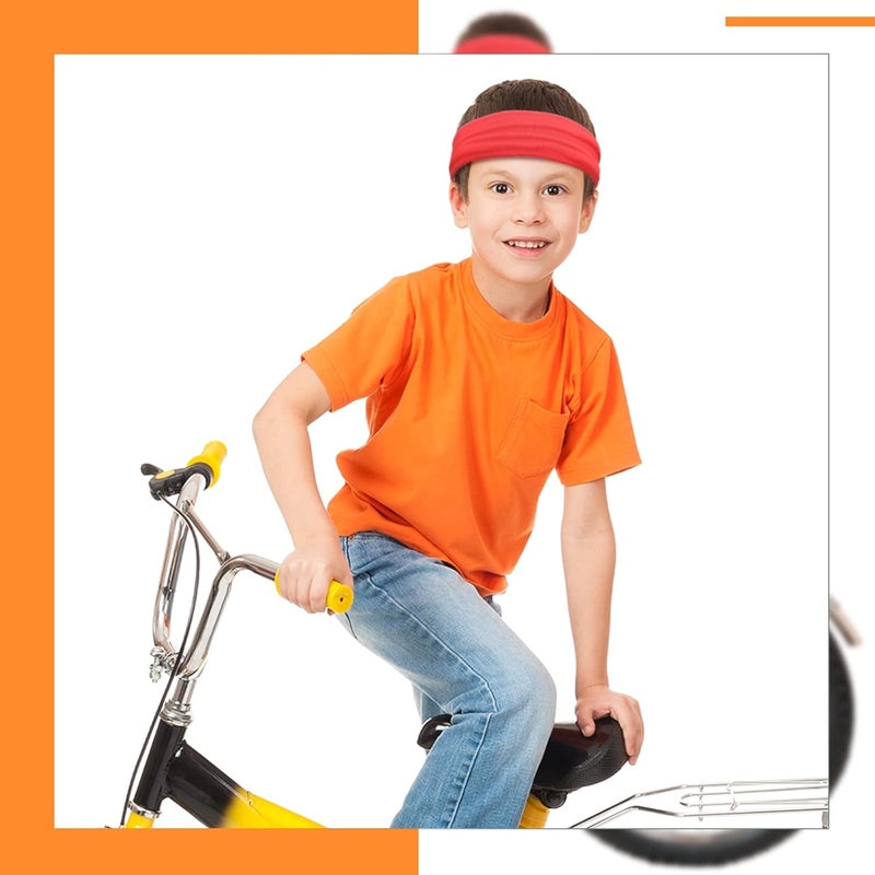 Civaner 4 Pcs Boys Headbands Athletic Sweatbands Kids Sports Wicking Breathable Headbands Elastic for Girls Boys Football - Image 4